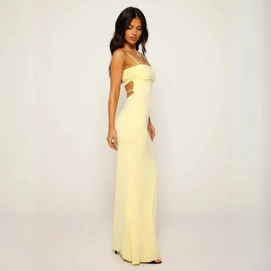 Women's column dress with spaghetti straps