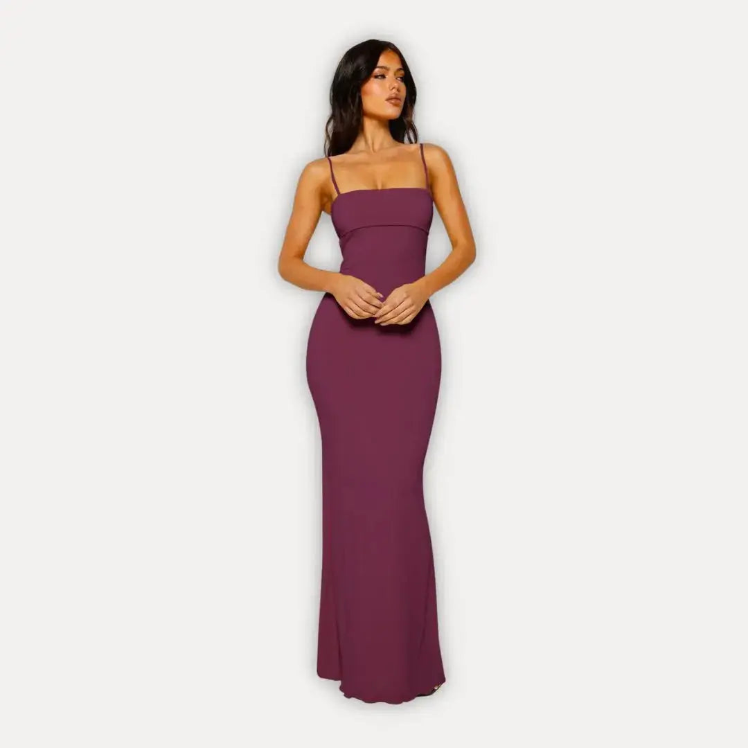 Women's column dress with spaghetti straps