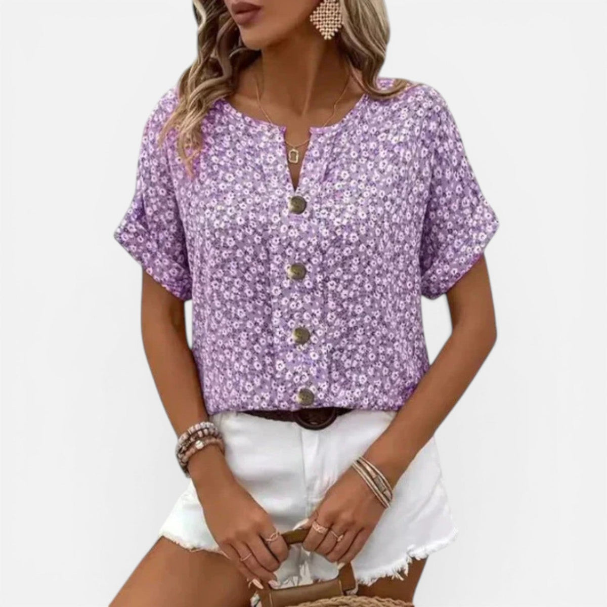 Women's blouse with a button front