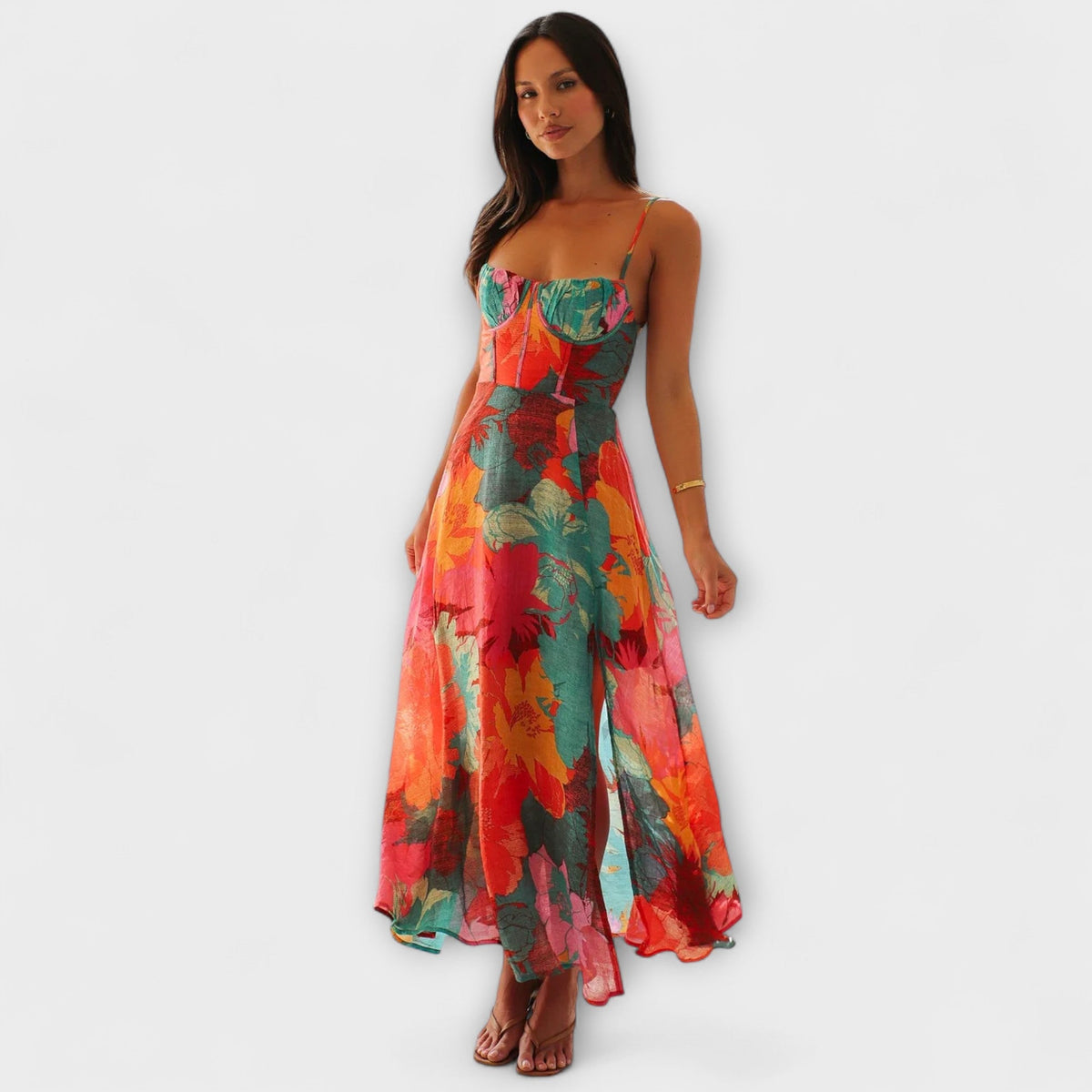 Audrey Floral Print Dress for Women - Ideal for Events and Gatherings