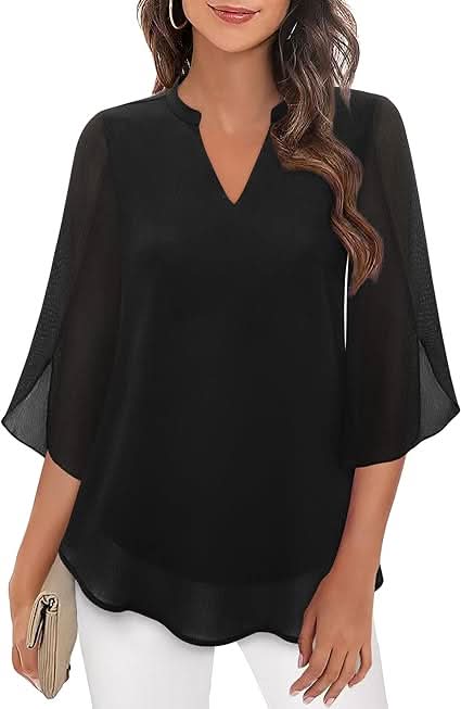 Women's blouse with a V-neckline