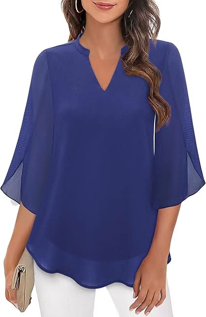 Women's blouse with a V-neckline