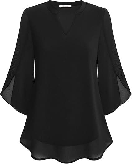 Women's blouse with a V-neckline