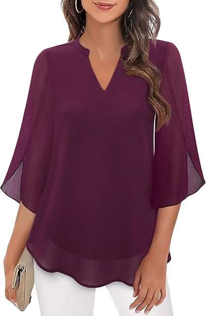 Women's blouse with a V-neckline