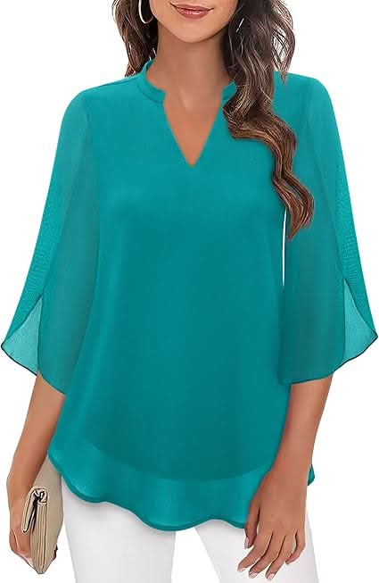 Women's blouse with a V-neckline