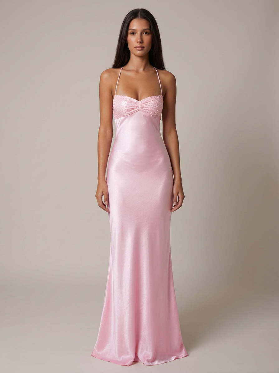 Women's maxi halter-neck dress