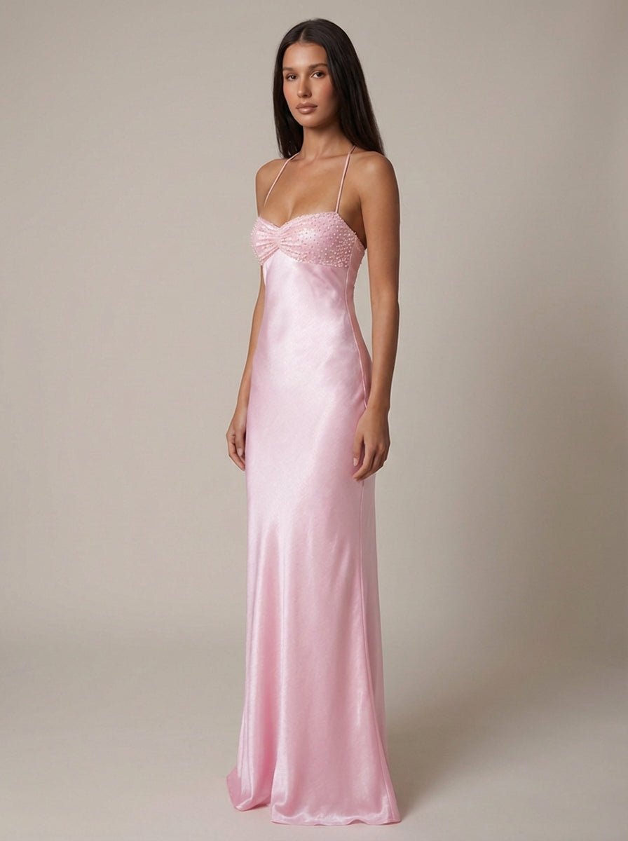 Women's maxi halter-neck dress