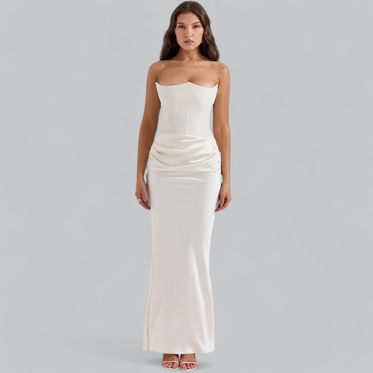 Velvet Strapless Corset Maxi Dress for Special Occasions