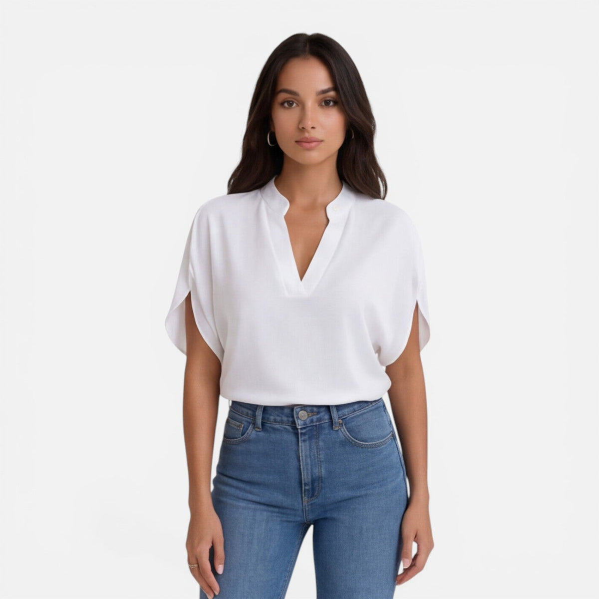 Women's blouse with a V-neckline