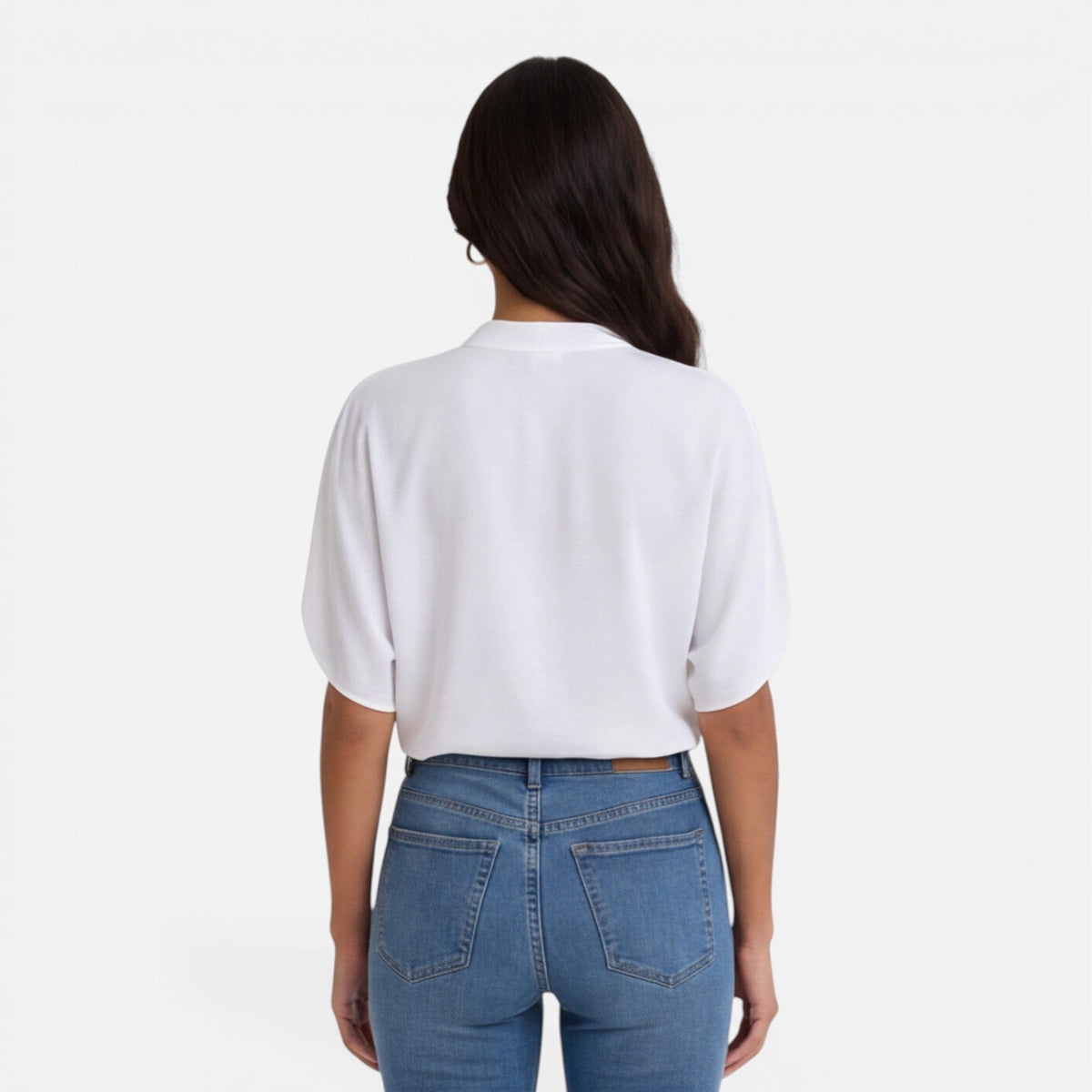 Women's blouse with a V-neckline