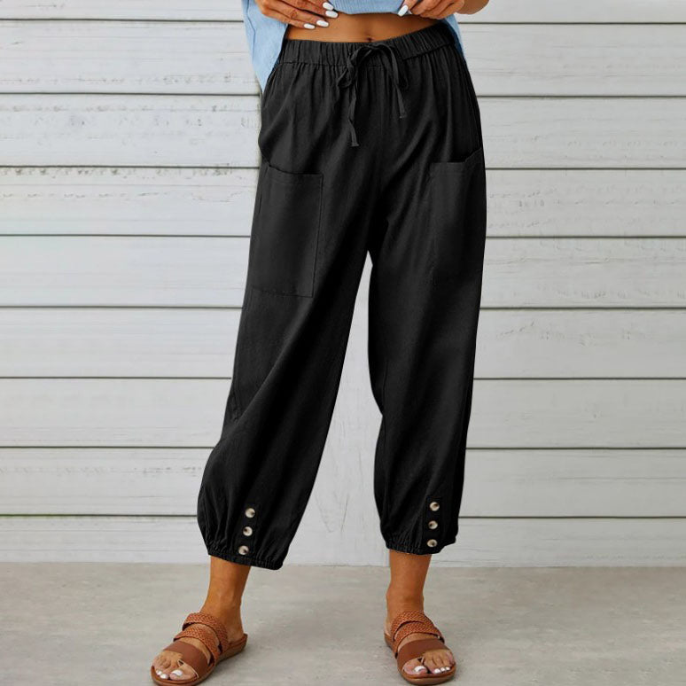 White Victoria lightweight wide-leg trousers with a relaxed fit, stylish and comfortable for everyday wear.