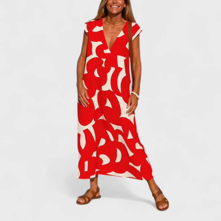 Valery | Flowing V-Neck Dress for Every Occasion