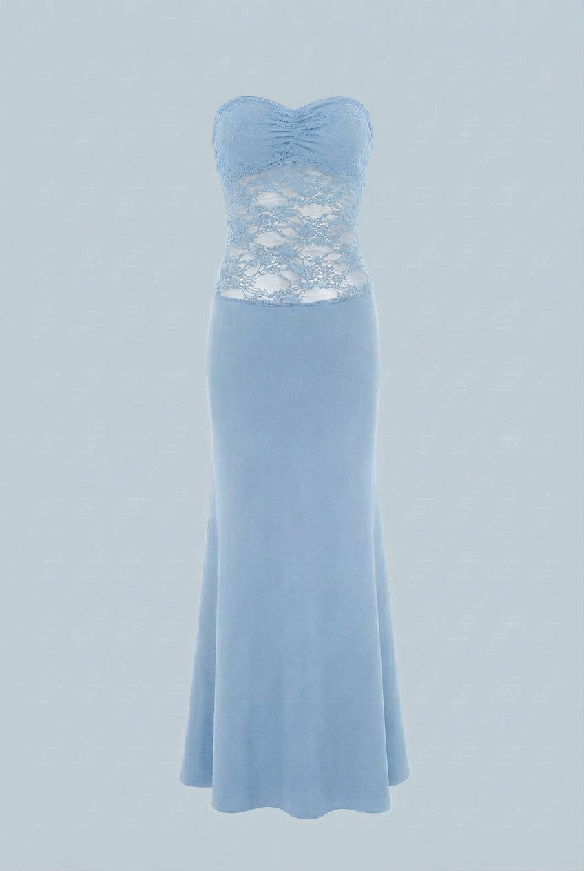 Elegant lace mermaid wedding dress featuring a sculpted silhouette and intricate lace details.
