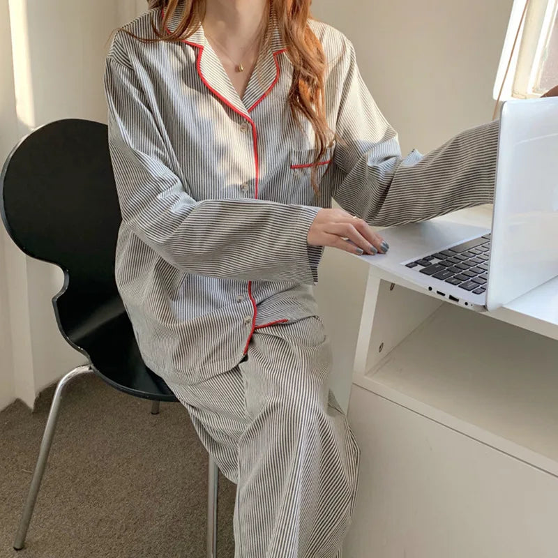 Women's Pajama Set in Light Grey