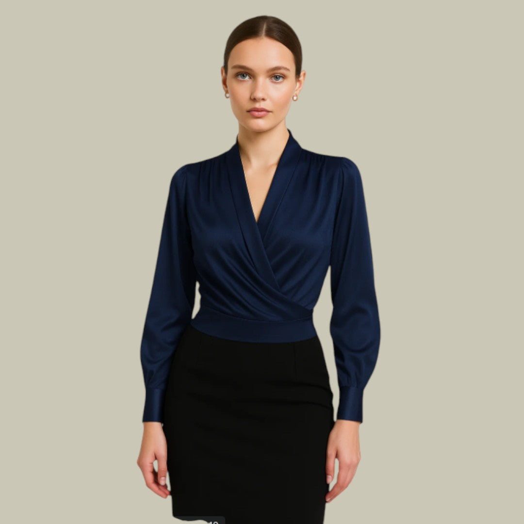 Women's blouse with a V-neckline