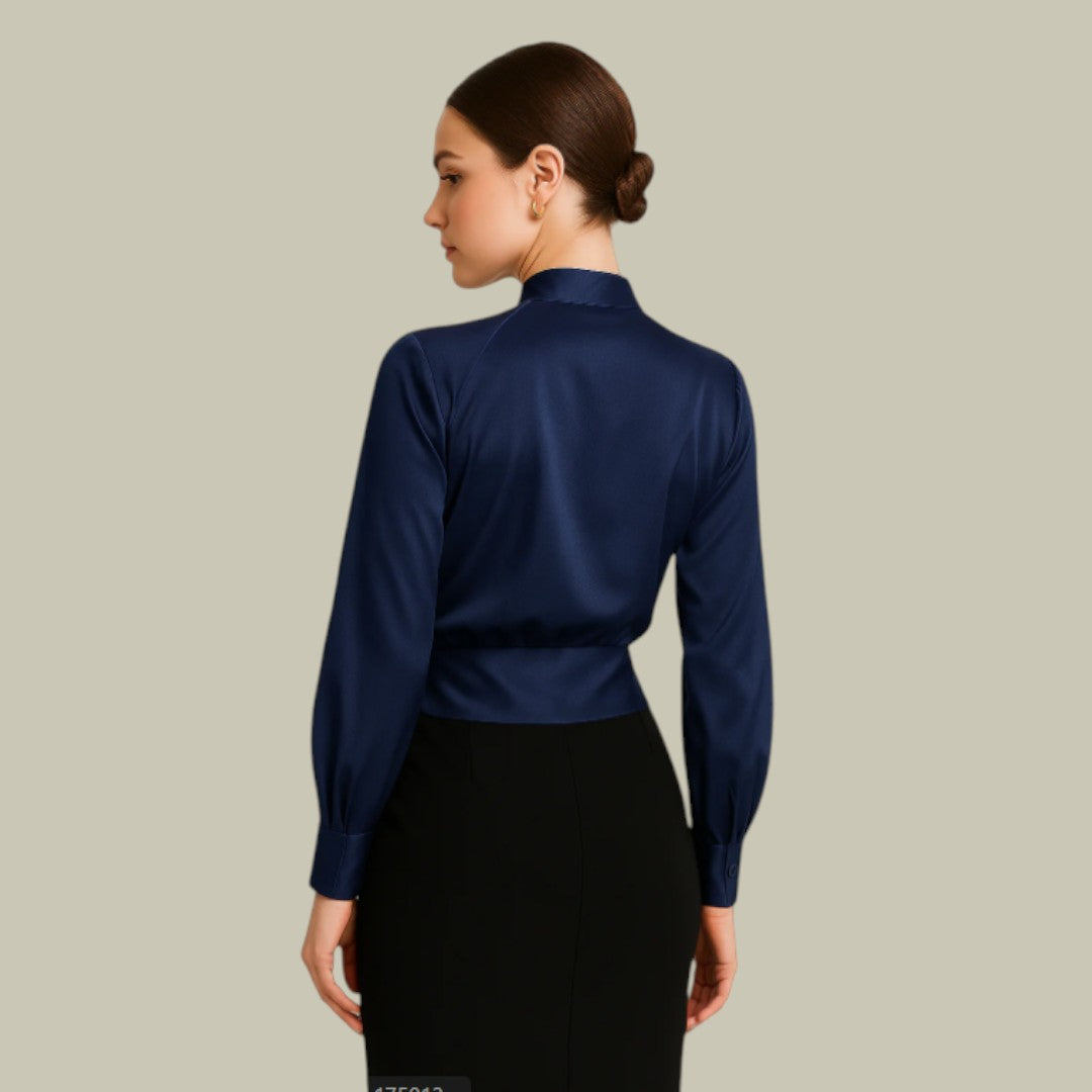Women's blouse with a V-neckline