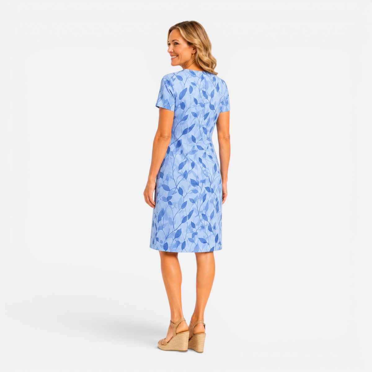 Women's midi dress with a V-neckline