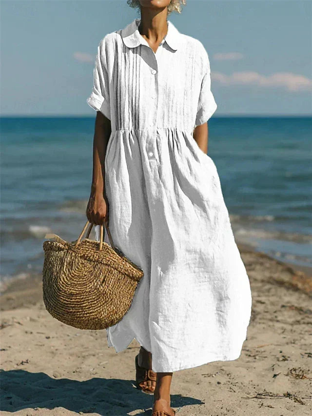 Women's dress with a button front