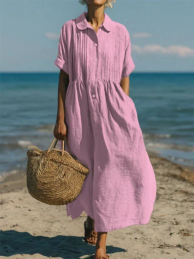 Women's dress with a button front