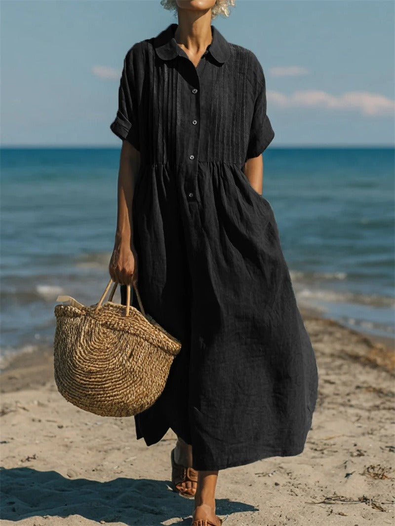 Women's dress with a button front