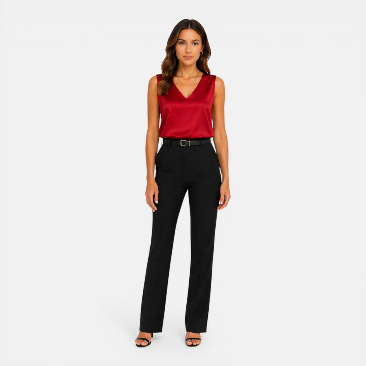 Women's sleeveless blouse with a V-neckline