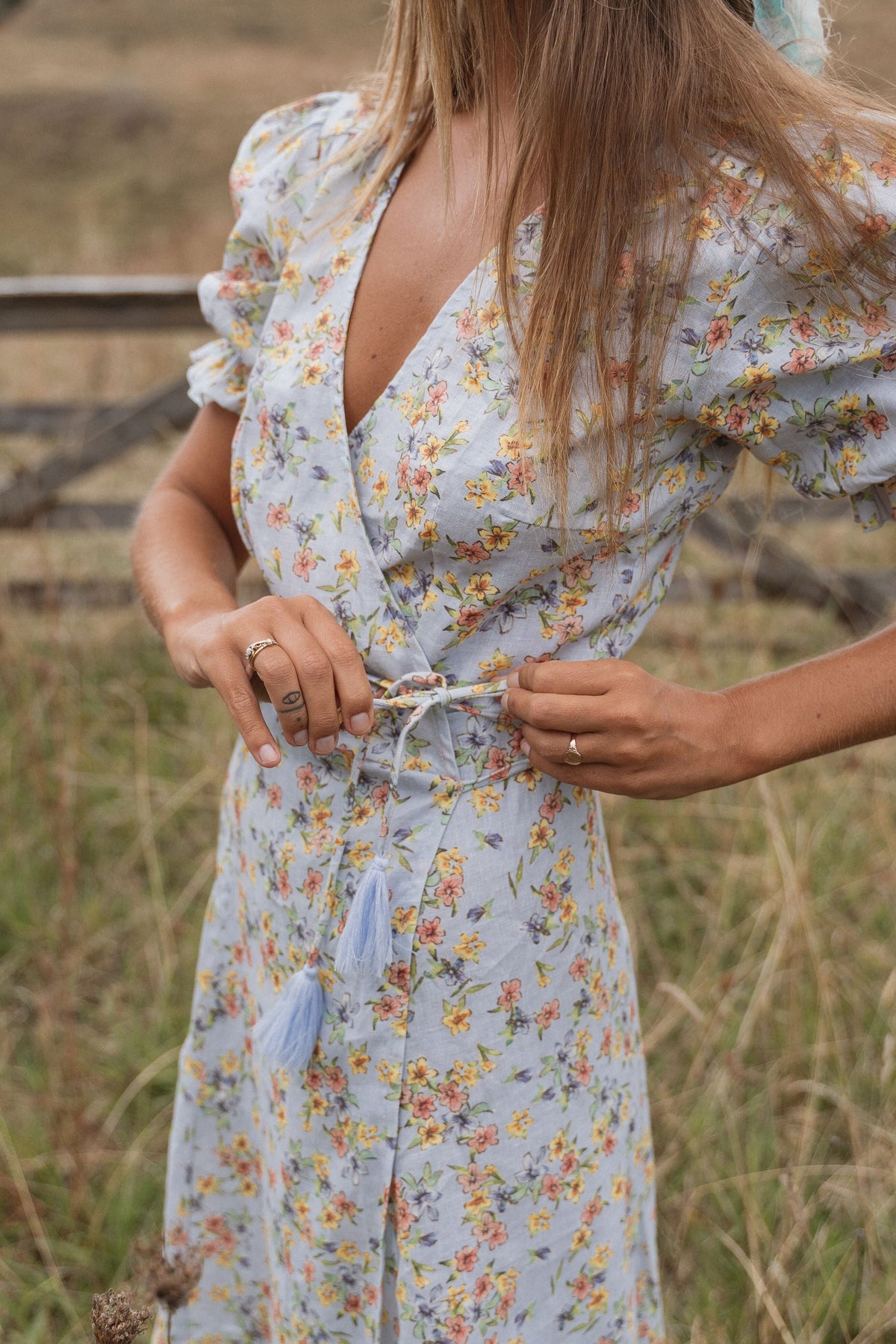 Wrap midi dress