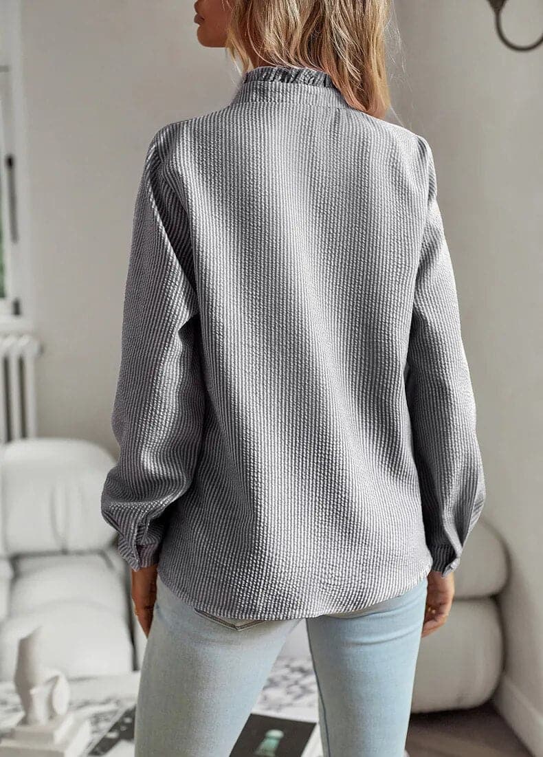 Women's long-sleeve blouse with a button front