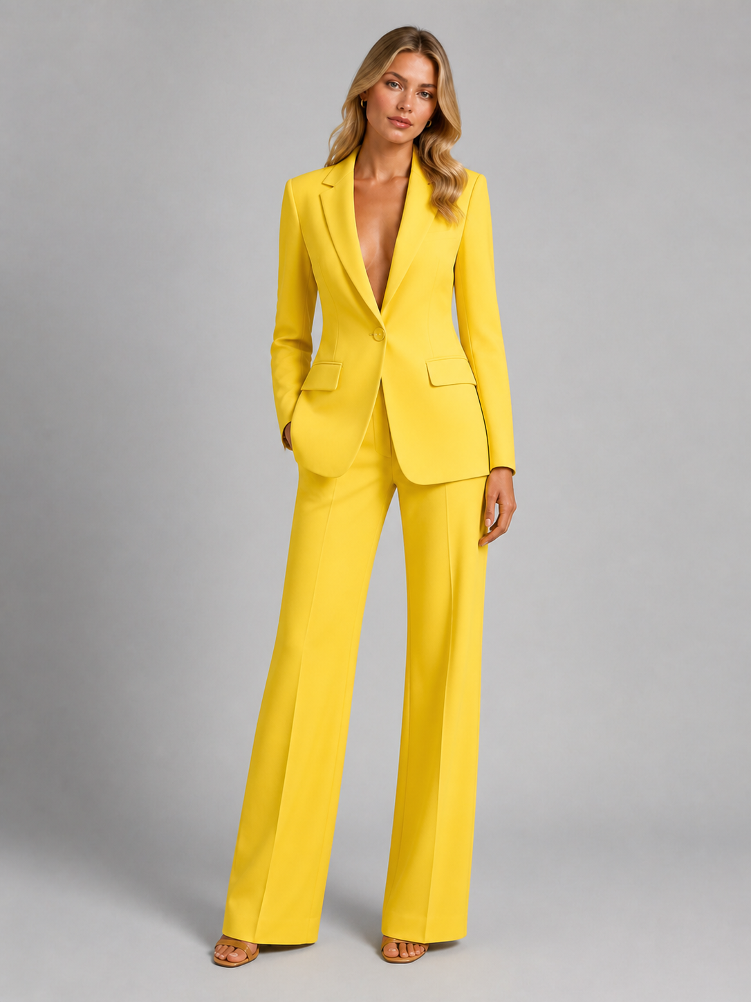 Women's blazer and wide-leg trousers set