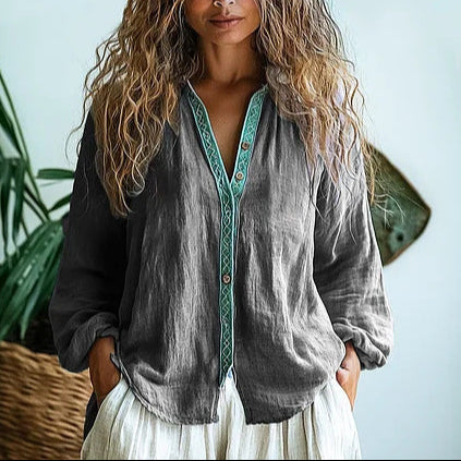 Women's blouse with a button front