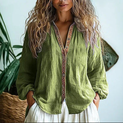 Women's blouse with a button front