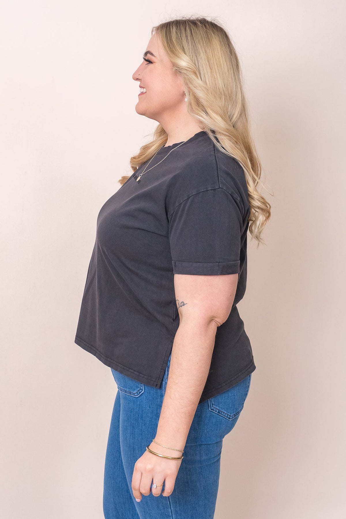 T-shirt with a round neckline