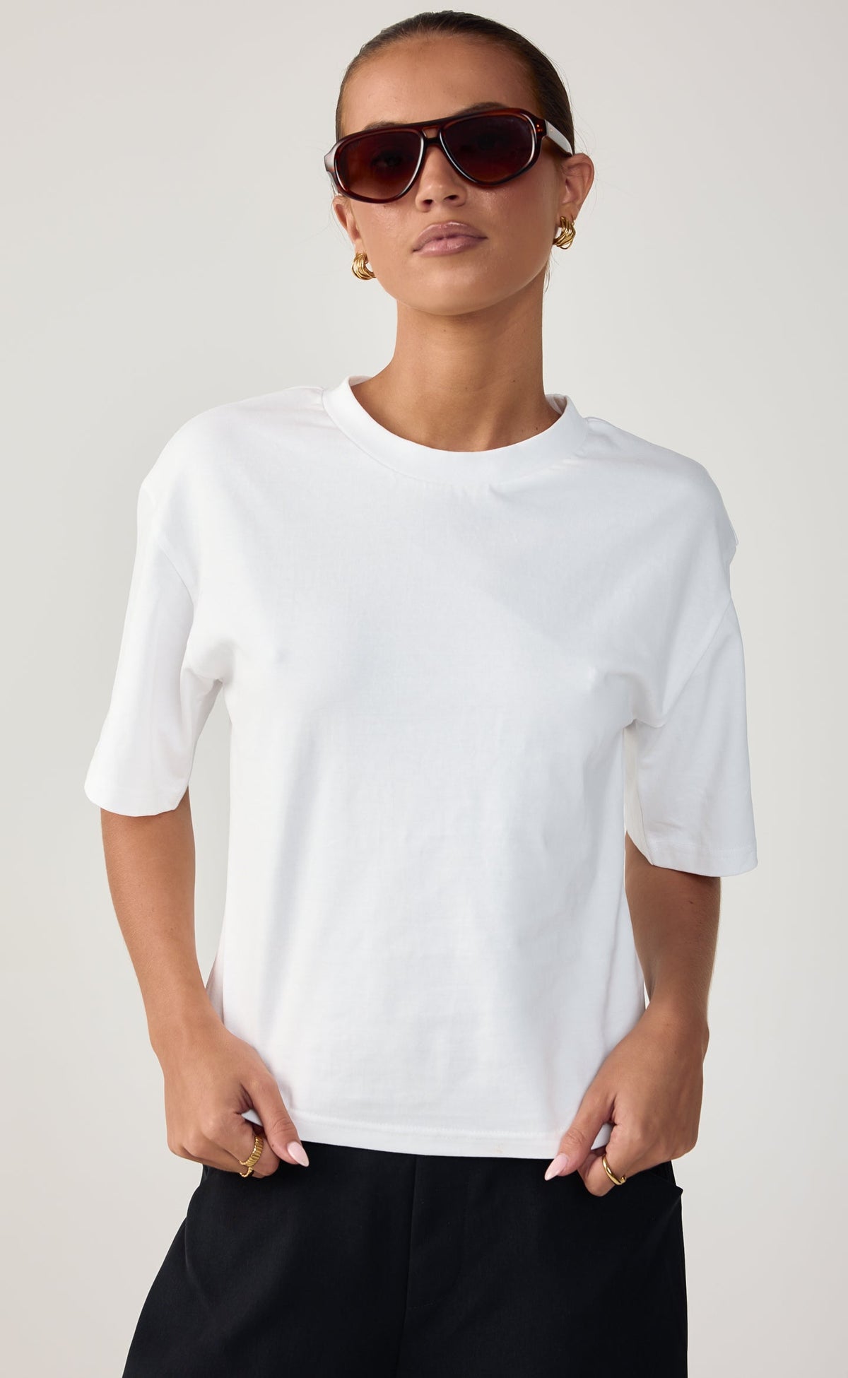 Cyra Baby Tee White - Charcoal Clothing