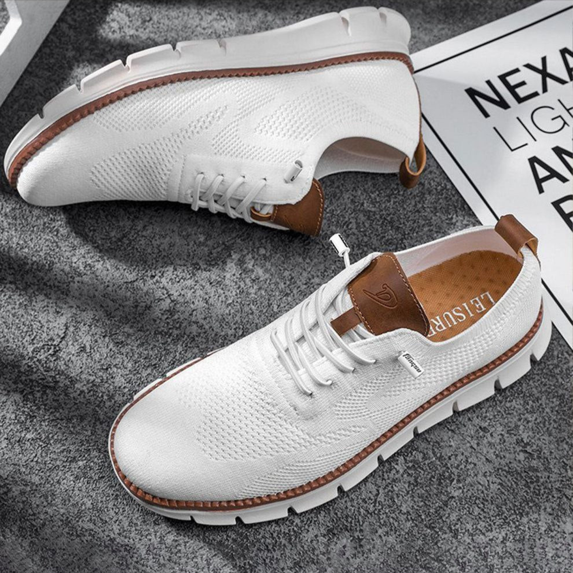 Men's Knit Sneakers Soft Breathable Casual Everyday Shoes Comfort