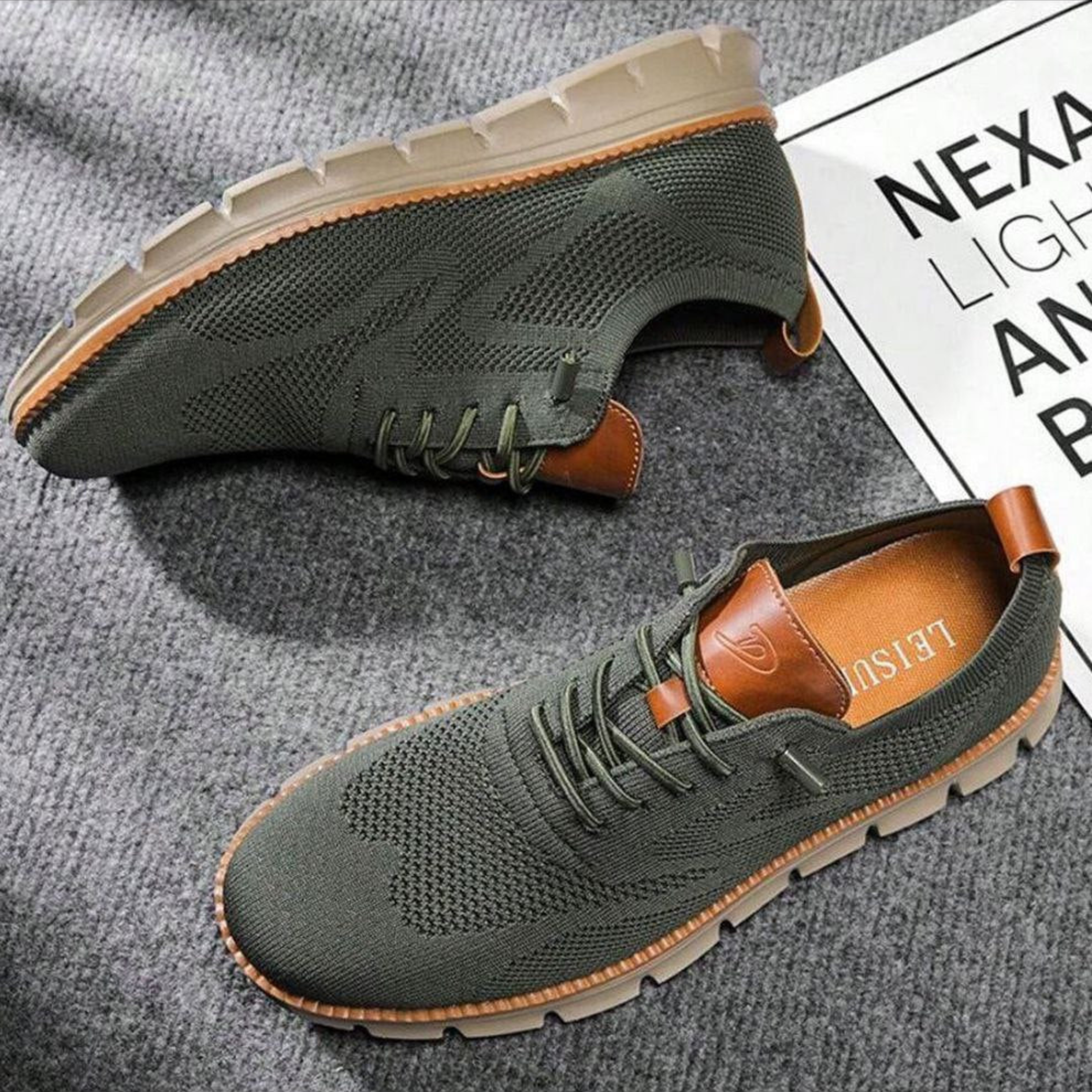 Men's Knit Sneakers Soft Breathable Casual Everyday Shoes Comfort