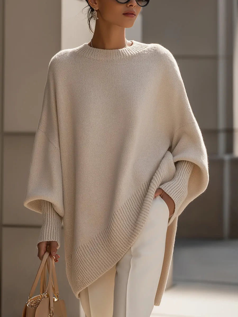 Women's Oversized Poncho Wrap Beige Black Olive Cosy Layering Cape Shawl Relaxed Fit Casual Elegant All Season Knit Style-1
