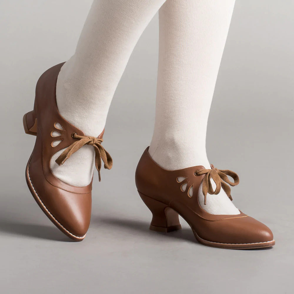 Women's Lace-Up Pumps with Heel Elegant Closed Toe Formal Everyday Shoes