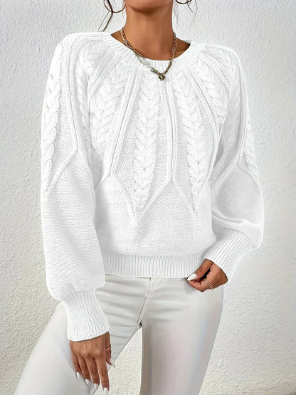Women's Classic Comfort Sweater Cotton-Blend Soft Warm Knit Top Casual Autumn Winter Pullover Ladies Long Sleeve Cosy Everyday