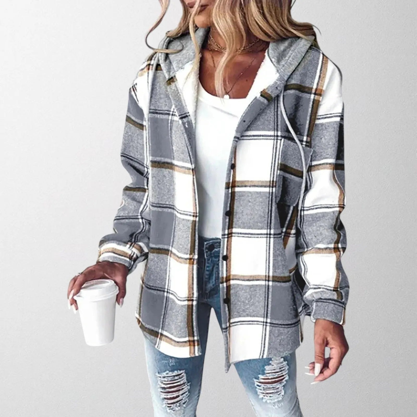 Women's Hooded Jacket Warm Relaxed Fit Casual Everyday Zip-Up Layering Coat Ladies Stylish Outerwear Smart Casual All Season