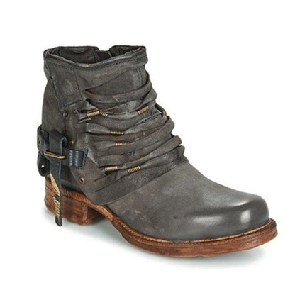 Women's Casual Ankle Boots Side Buckle Strap Everyday Style