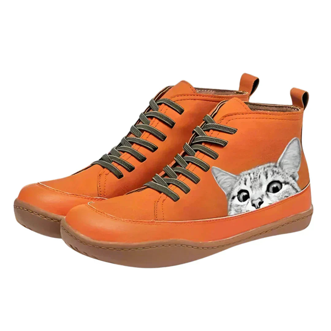 High-Top Sneakers Women's Chic Leather Ankle Support Urban Style
