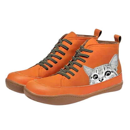 High-Top Sneakers Women's Chic Leather Ankle Support Urban Style