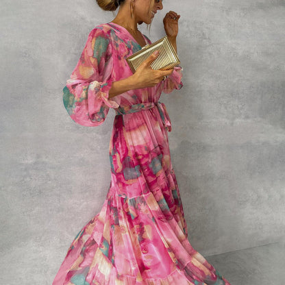 Romilly maxi dress in Rose Red