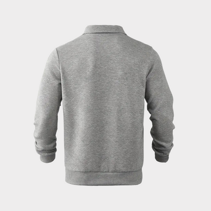 Men's Half Zip Pullover Casual Sweatshirt Long Sleeve Polo Style