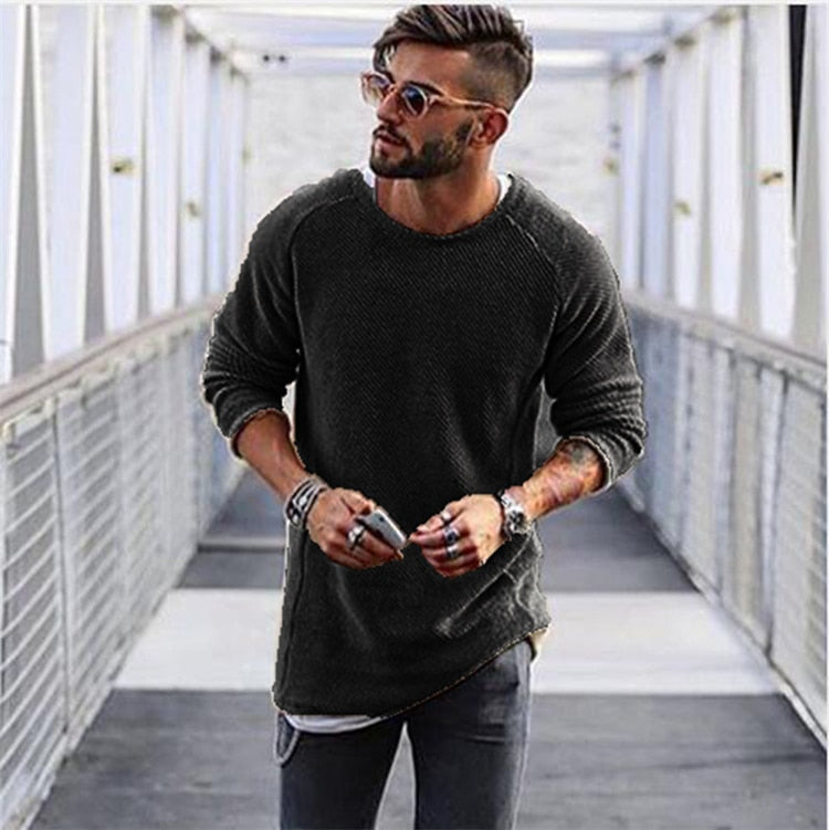 Men's Long Knit Pullover Sweater Soft Comfortable Casual Everyday Wear