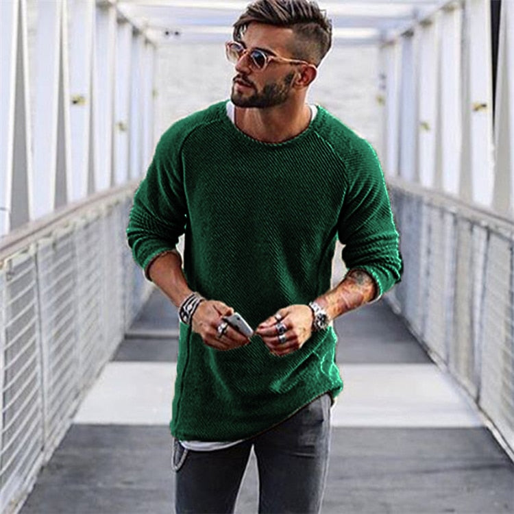 Men's Long Knit Pullover Sweater Soft Comfortable Casual Everyday Wear
