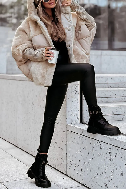 Women's Hooded Winter Jacket Stylish Cozy Warm Casual Outdoor