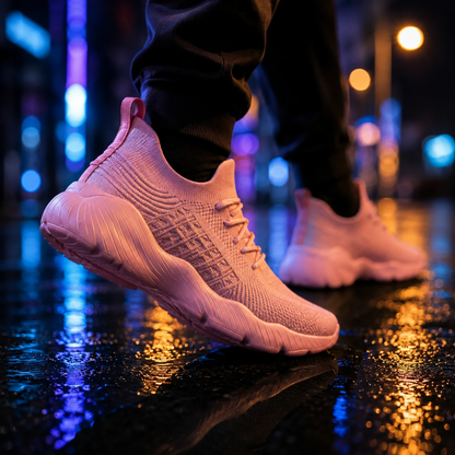 Orthopedic Sneakers Knit Mesh Lace-Up Flexible Cushioned Sole Everyday Comfort