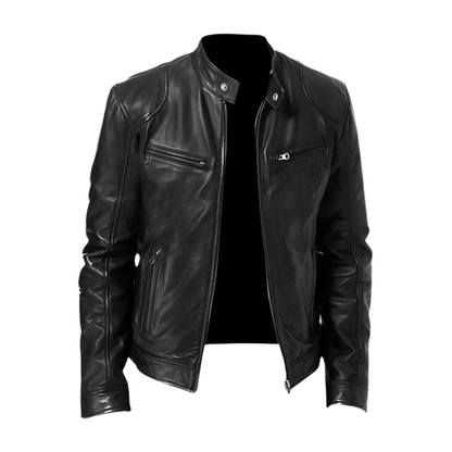 Leather Jacket Men's Casual Smart Stylish Evan Black Everyday Wear