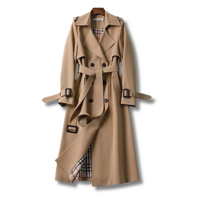 Trench Coat Women Belted Classic Style Waterproof Elegant Everyday Outerwear