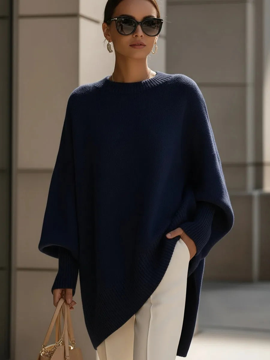 Women's Oversized Poncho Wrap Beige Black Olive Cosy Layering Cape Shawl Relaxed Fit Casual Elegant All Season Knit Style-7